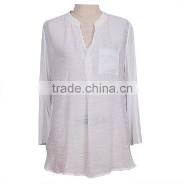 White formal lady tops shirts designs dress/female apparel manufacturers