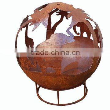 Metal Rust Design Fire Ball Fire Pit Ball photo-4