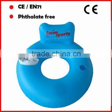 6P PVC inflatable Swim rings with head pillow pool floater rings for adults Hot sale