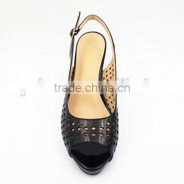 Latest New High Class Middle Heel Slingback Sandals With Net photo-3