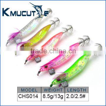 Chentilly CHS014 Squid jig hard plastic fishing lure luminous tail squid jigging bait