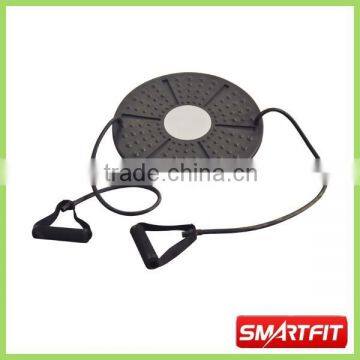 gym fitness plastic pp round Balance Board with resistant toning tube exercise twist board with non-slip surface