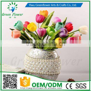 2016 Wholesale Multicolor 32CM Artificial Flowers Bouquet Wedding Bridal Real Touch Christmas Decorative Flower Tulip