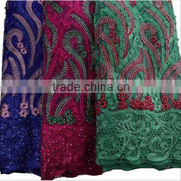 beaded pearls african dress fabric high quality lace fabrics with beads and rhinestone