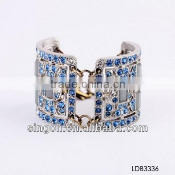 Bling bling rhinestones filled retro silver bangle wholesale Tibetan bangle