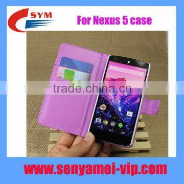 Manufacturer PU leather for nexus 5 wallet case , For LG Nexus 5 case wallet