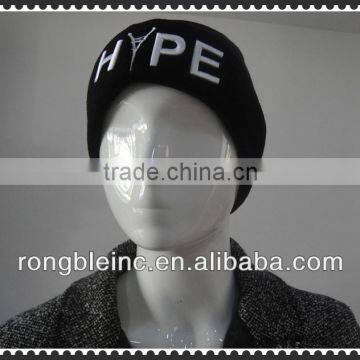 Promotional Black Beanie/Winter Beanie With 3D Embroider/Good Quality Beanie