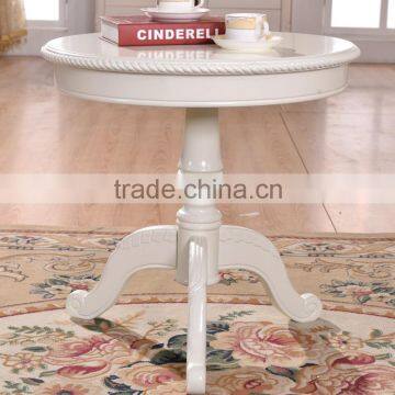Living room furniture Ivory white low height round coffee table