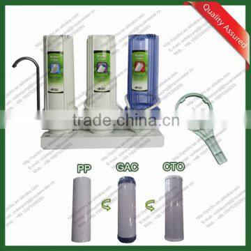 Home 10 inch PP+GAC+CTO triple water filters for tap