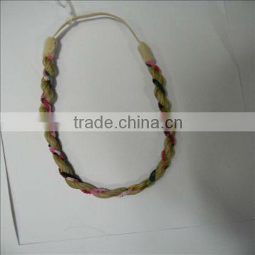 two color elastic braided fake hair headband