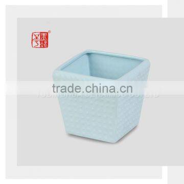 Sky Blue Ceramic Flower Pot Desktop and Office Pot