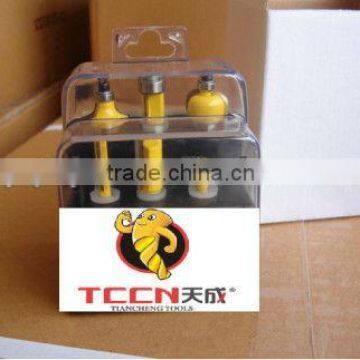 TC-006A DIY Market Hand Tool Parts 6PCS Router Bit Set In Plastic Box For Wood Cutting