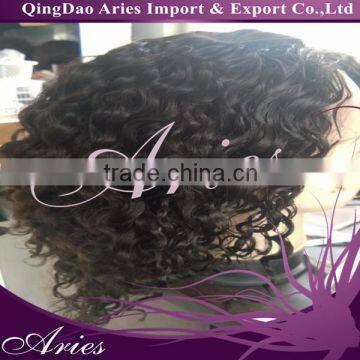 indian remy human hair wave curly full lace wigs