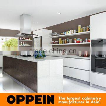 Oppein Acrylic and Unique Spain Sintered Rock Modern White Kitchen Cabinet photo-4