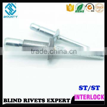 HIGH STRENGTH STRUCTURAL INTERLOCK RIVETS