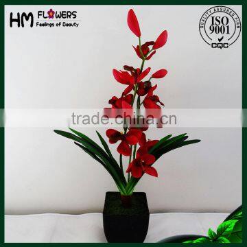 artificial orchids latex high quality flower pot