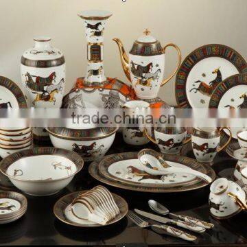 70pcs Luxury Pakistani Porcelain Dinner Set, Fine Bone China Dinner Set for 6 People photo-3