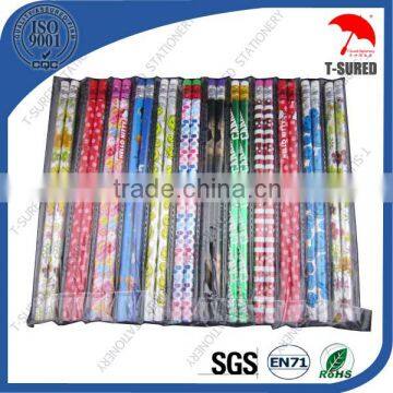 Gift Promotional Heat Transfer Print Pencil With Rubber 24 Pcs