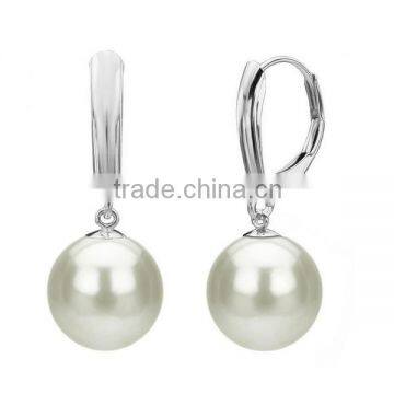 14k Gold Round White Freshwater Pearl Earrings Jewelry