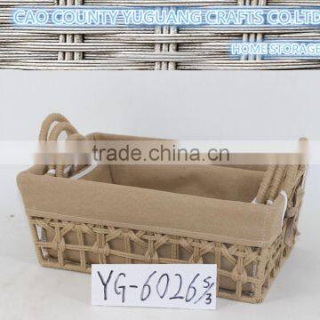 Eco-friendly recycing cloth bread basket with fabric and solid handle