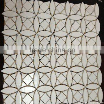 Flower Shape White Marble Mosaic