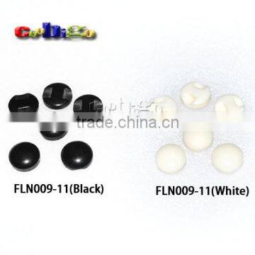 11mm(18L) Black/White Fashion Resin Tunnel Buttons Sewing Craft DIY Accessories For Bag Shoe Garment #FLN009-11