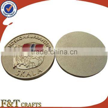 Zinc alloy die cast custom fake gold earth coin