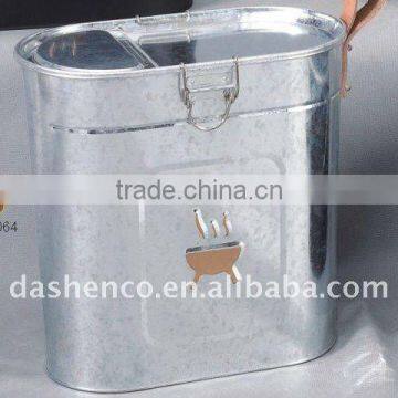 oval metal coal bucket