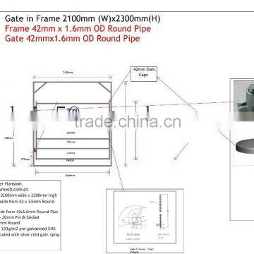 cattle fence panel gate with standard design drawing