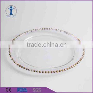 Wedding and Hotel Decorative sliver gold beaded charger plate                        
                                                Quality Choice