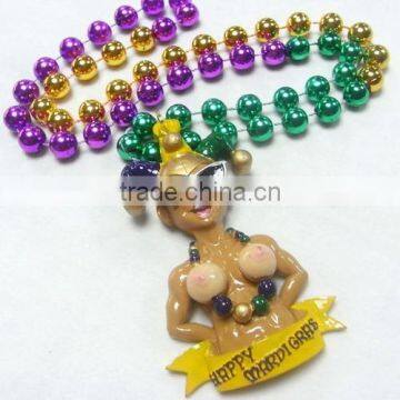 Hot Sale Mardi Gras Beads Plastic MOT Beads Mardi Gras Necklace