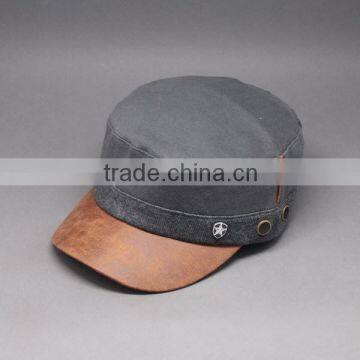 CUSTOM MILITARY HATS WITH LEATHER BRIM