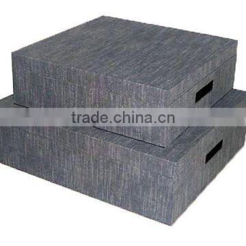 S/2 Multipurpose Fabric Overed Storage Box W/cut-out Handles photo-5