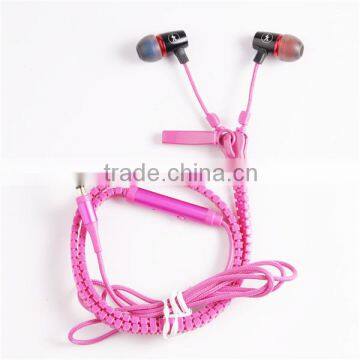 new technology in ear headphones wholesale free sample zipper earphone