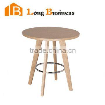 LB-5008 Wholesale round wooden coffee table for living room, oak wood veneer with painting table