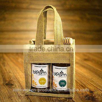 Hot sales eco-friendly handmade handled jute bag with factory price