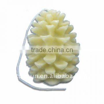 green wax led artificial pinecone candle