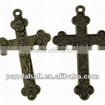 Tibetan Style Holy Water Cross Pendants(TIBEP-A11989-LF-1)