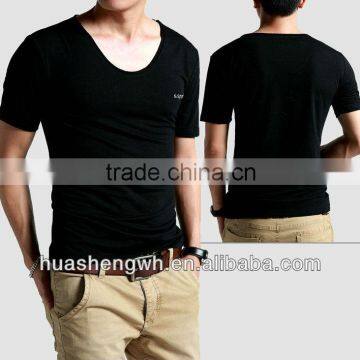 promotional cotton t shirt black Slim spandex fitted T-Shirt