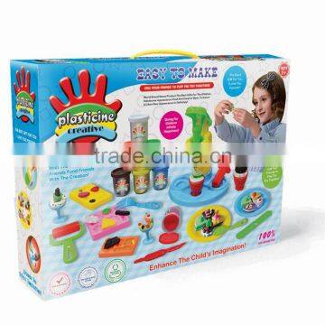Creative Plasticine Toy Ice Cream Machine Set With 8pc 2Oz Dough