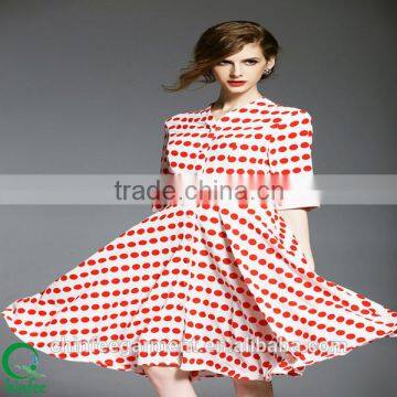 Beautiful Flowing Big Dots Printing Chiffon Shirt Design Dresses