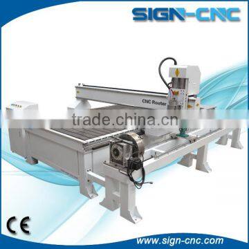 High quality wood cnc router with rotary device / cylinder engraving machine for sale