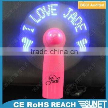 summer top selling handheld flashing message led fan