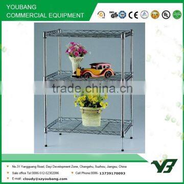 2015 hot sell NSF 50KGS 30x14 inch 3 layer chrome light duty wire supermarket rack (YB-WS042)