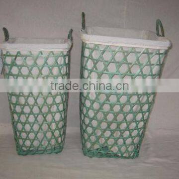 Bamboo Laundry Basket Set of 2 With Handle