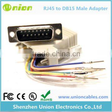 DB 15 Pin DB15 Male to RJ45 8P8C Female Modular Serial Adapter Connector Jack