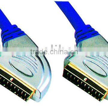 High Quality Metal Scart Plug to Scart Plug