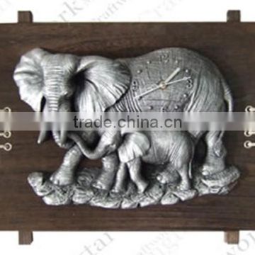 Made of plaster and wood with elephant image