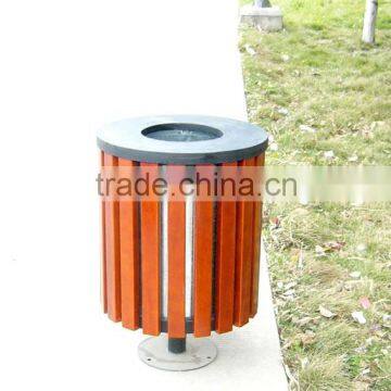 Metal and wood park dustbin public dustbin wooden dustbin