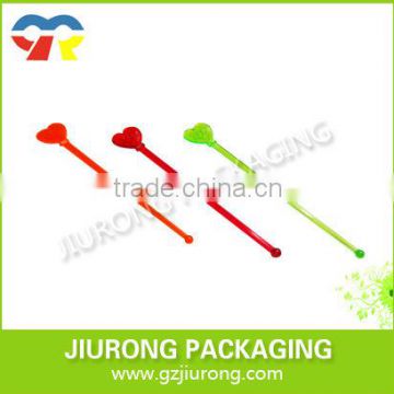 Disposable plastic cocktail stirrer with different colors and shape glass cocktail stirrers